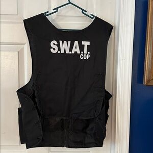Men’s Black Swat Tactical Vest Halloween Costume Size Medium/Large